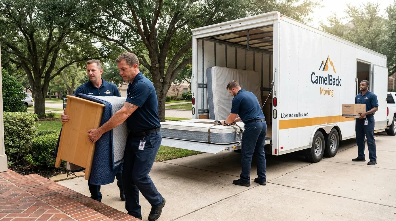 Crew loading residential truck for cross-state move from Pleasant Valley, NY