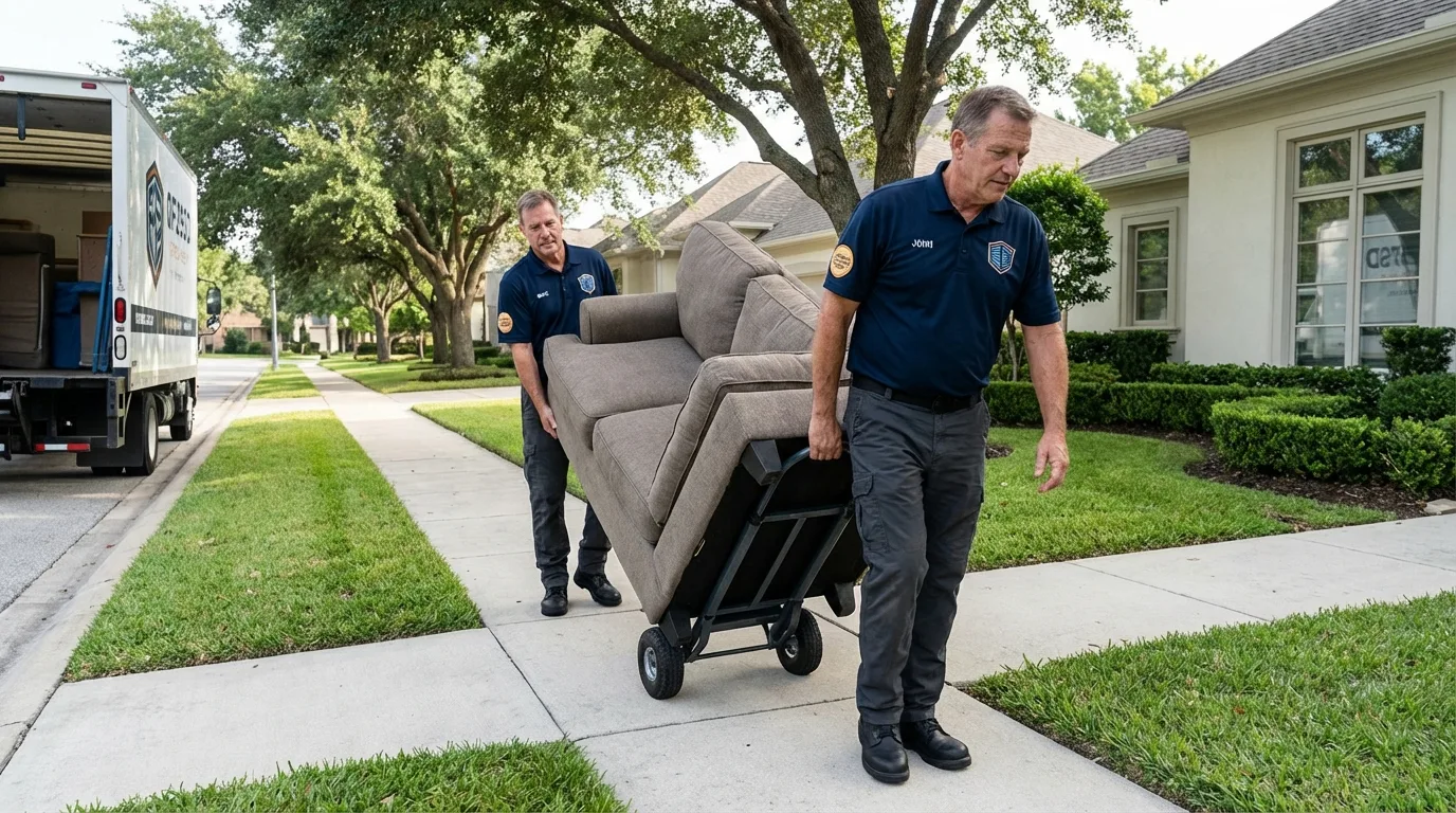 Local residential moving crew loading furniture in Pleasant Valley, NY